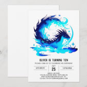 Invitation Anniversaire Enfant Dragon Fantaisiste (Devant / Derrière)