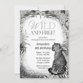 Invitation Anniversaire Enfant Imprimé Léopard (Devant)