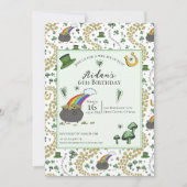 Invitation Anniversaire Enfant Jour de la Saint-Patrick Vert (Devant)