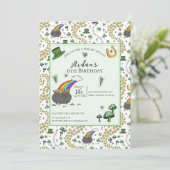 Invitation Anniversaire Enfant Jour de la Saint-Patrick Vert (Debout devant)
