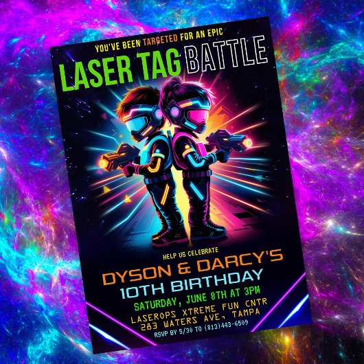 Invitation Anniversaire enfant Laser Tag