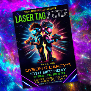 Invitation Anniversaire enfant Laser Tag