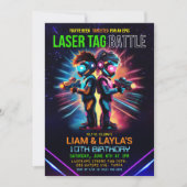 Invitation Anniversaire enfant Laser Tag (Devant)