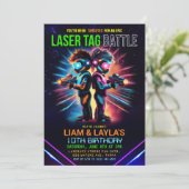 Invitation Anniversaire enfant Laser Tag (Debout devant)