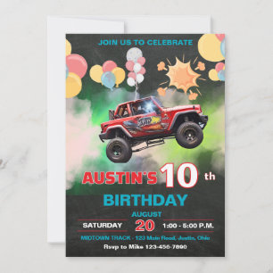Invitation Anniversaire Enfant Monster Truck
