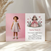 Invitation anniversaire enfant princesse rose mign