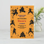 Invitation Anniversaire enfant style ninja (Debout devant)