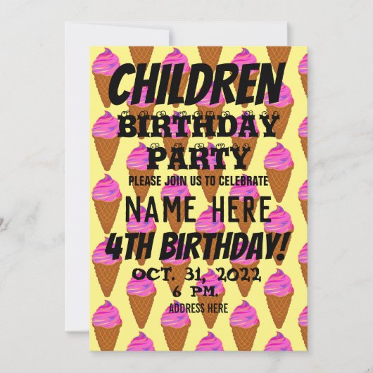 INVITATION ANNIVERSAIRE ENFANTS (Devant)