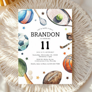 Invitation Anniversaire Enfants Ballon Sport Moderne