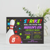 Invitation Anniversaire Enfants Bowling Strike (Debout devant)
