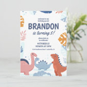 Invitation anniversaire enfants dinosaures, Invita (Debout devant)