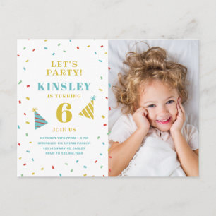Invitation anniversaire enfants photo Modern Sprin
