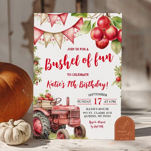 Invitation Anniversaire Enfants Pomme de Fun