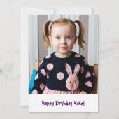 Invitation Anniversaire Enfants Violet (Dos)