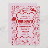 Invitation Anniversaire équestre de la fille unique de Cheval (Devant / Derrière)