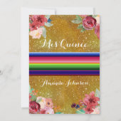 Invitation Anniversaire espagnol de Quinceañera rouge et or (Dos)