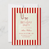 Invitation Anniversaire esthétique rouge (Devant)