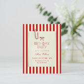Invitation Anniversaire esthétique rouge (Debout devant)