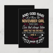 Invitation Anniversaire | Et Dieu a dit que novembre soit une (Devant / Derrière)