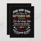 Invitation Anniversaire | Et Dieu a dit que septembre soit Fi (Devant / Derrière)