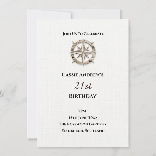 Invitation Anniversaire Étape Boussole (Devant)