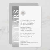 Invitation ANNIVERSAIRE Evénement moderne logo minimal argent (Devant / Derrière)