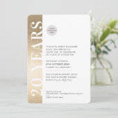 Invitation ANNIVERSAIRE ÉVÉNEMENT moderne logo minimal or noi (Debout devant)