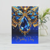Invitation Anniversaire exotique Colbolt Bleu Bijou d'or Papi (Debout devant)