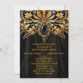 Invitation Anniversaire exotique Riche Black Bijou d'or Papil (Dos)