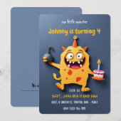 Invitation Anniversaire explosif - Monster Mayhem Dark BG (Devant / Derrière)
