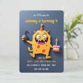 Invitation Anniversaire explosif - Monster Mayhem Dark BG (Debout devant)