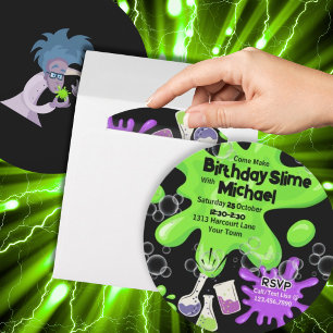Invitation Anniversaire Fabrication de Slime Fête