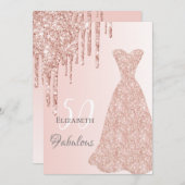 Invitation Anniversaire fabuleux n'importe quel âge rose part (Devant / Derrière)