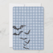 Invitation Anniversaire Fantôme Prépa Gingham Bleu Hey Boo (Dos)