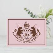 Invitation Anniversaire fascinant de sweet sixteen de fille (Debout devant)