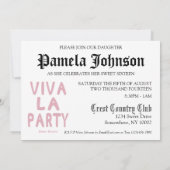 Invitation Anniversaire fascinant de sweet sixteen de fille (Dos)