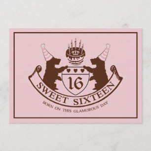 Invitation Anniversaire fascinant de sweet sixteen de fille