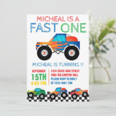 Invitation Anniversaire Fast One Monster Truck (Debout devant)