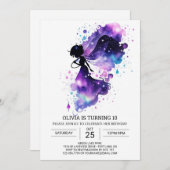 Invitation Anniversaire Fée Enchantée (Devant / Derrière)