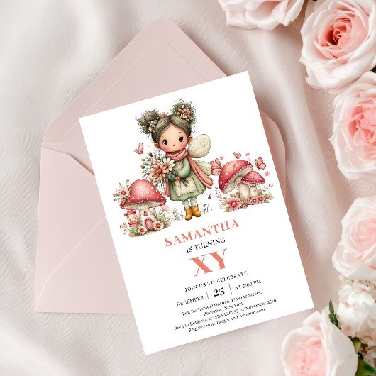 Invitation Anniversaire Fée Florale Mignonne 5 Ans
