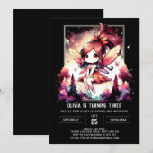 Invitation Anniversaire Fée Majestic (Devant / Derrière)