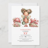Invitation Anniversaire Fée Mignonne 5 Ans Champig (Devant)