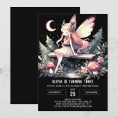 Invitation Anniversaire fée sur mesure (Devant / Derrière)