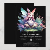 Invitation Anniversaire fée sur mesure (Devant / Derrière)