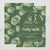Invitation Anniversaire Féminin Esthétique Ranunculus (Devant / Derrière)