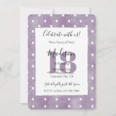 Invitation Anniversaire Féminin Points Blancs Violets (Devant)