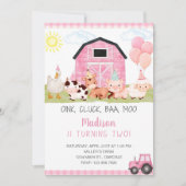 Invitation anniversaire Ferme Rose modifiable - th (Devant)