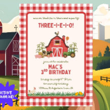Invitation Anniversaire Ferme, Trois Je E Je O Je