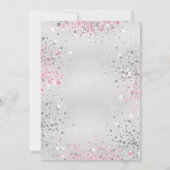Invitation Anniversaire fête argent rose parties scintillant (Dos)