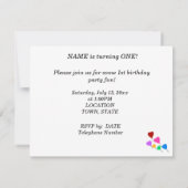 Invitation Anniversaire Fête Colorful Heart Balloons Invitati (Dos)